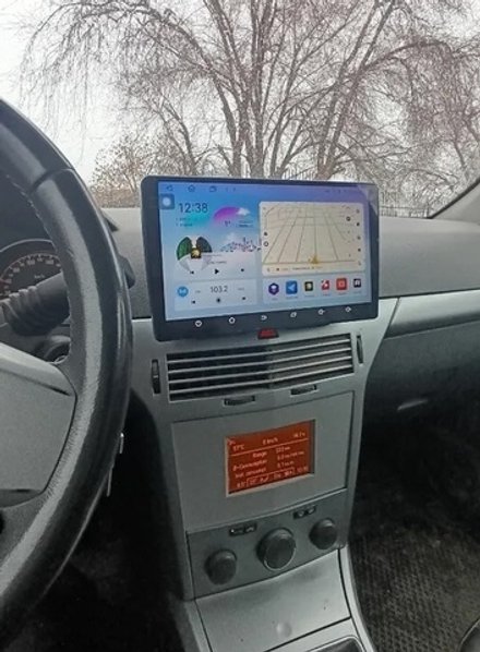 Магнитола для Opel Astra H (перенос БК вниз, серая) - FarCar BX9-360-7382S монитор 9.5" 2K QLED на Android 13, 6Гб+128Гб, CarPlay, 4G SIM-слот, 4 камеры в комплекте