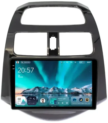 Магнитола для Chevrolet Spark M300 2009-2022, Ravon R2 (рамка глянцевая) - Teyes CC4 монитор 9.2" 2K QLED на Android 14, Snapdragon 680, DSP, CarPlay, 4G SIM-слот
