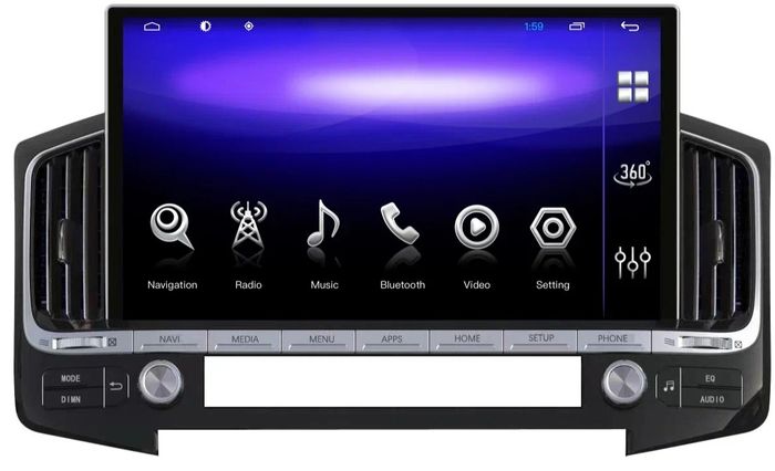 Магнитола для Toyota Land Cruiser 200 2015-2021 (без JBL и без 360) - Kuberg KP-T1302 монитор 13.3" на Android 10, 6/128ГБ, Carplay, 4G SIM-слот