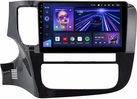 Магнитола для Mitsubishi Outlander 3 2012-2022 (овальный климат) - Teyes CC3 монитор 9" QLED на Android 10, ТОП процессор, 4Гб+32Гб, CarPlay, 4G SIM-слот