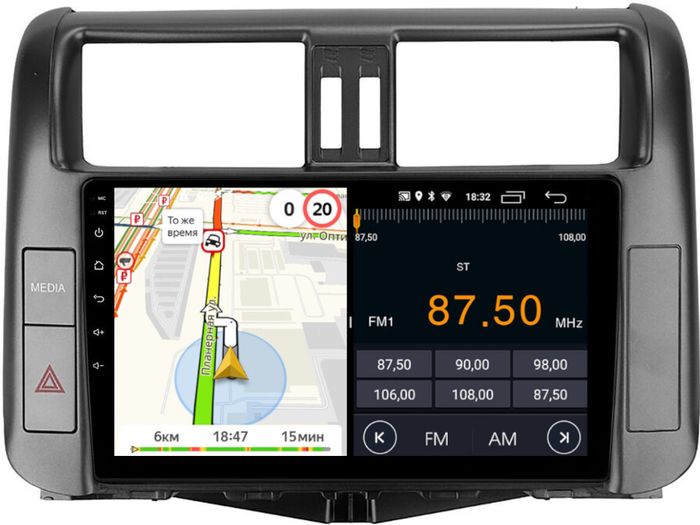 Магнитола для Toyota Land Cruiser Prado 150 2009-2013 (взамен 7" навигации) - Parafar PF065LUX4FHD на Android 13, 8-ядер, 2Гб+32Гб, CarPlay, 4G SIM-слот