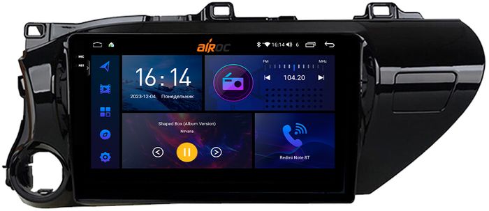 Магнитола для Toyota Hilux 8 2015-2023+ - AIROC 2K RI-1119 Android 12, QLed+2K, ТОП процессор, 8/128Гб, CarPlay, SIM-слот