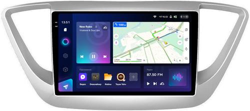 Магнитола для Hyundai Solaris 2 2017-2022, Solaris HS 2024+ (рамка серебро) - Teyes CC3-2K на Android 10, 2K QLED, ТОП процессор, CarPlay, 4G SIM-слот