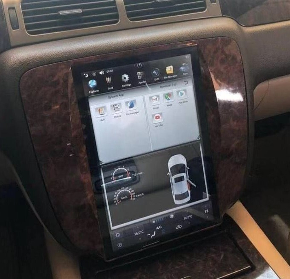 Магнитола для Chevrolet Tahoe 2006-2014 - Kuberg NH-1203 ("Тесла-Стиль") на Android 9, 6-ТУРБО ядер и 4ГБ-32ГБ