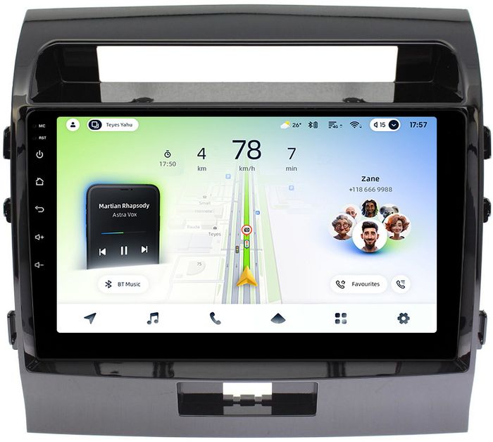 Магнитола для Toyota Land Cruiser 200 2007-2015 (экран климата внизу) - Teyes CC4L монитор 10" IPS на Android 14, Snapdragon 662, CarPlay, 4G SIM-слот