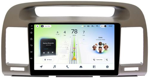 Магнитола для Toyota Camry 30 2001-2006 (рамка оливковая) - Teyes CC4L монитор 9" IPS на Android 14, Быстрая, Snapdragon 662, CarPlay, 4G SIM-слот