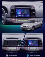 Магнитола для Toyota Camry 30 2001-2006 (рамка черная) - Teyes CC2 PLUS монитор 9" QLED, Android 10, Быстрая, SIM-слот