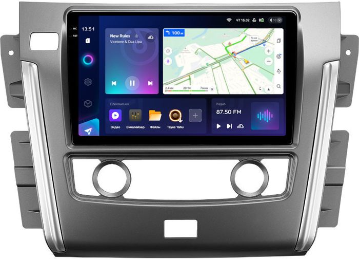 Магнитола для Nissan Patrol Y62 2010-2019 (экран климата внизу) - Teyes CC3-2K на Android 10, 2K QLED, ТОП процессор, CarPlay, 4G SIM-слот