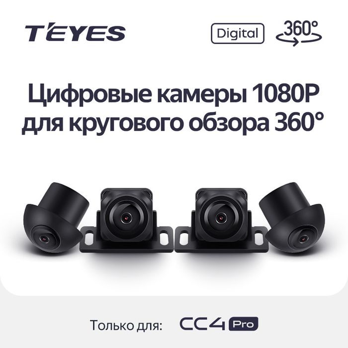 Комплект цифровых камер 1080P для кругового обзора 360 Teyes CC4PRO
