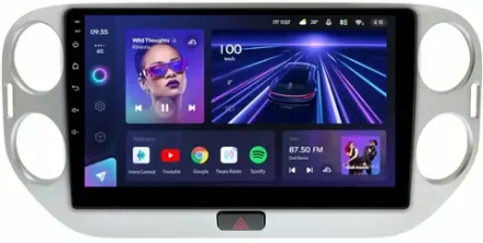 Магнитола для Volkswagen Tiguan 1 2007-2016, Golf Plus (рамка 10 серебро, любая кнопка) - Teyes CC3 Android 10, ТОП процессор, 4/32 Гб, CarPlay, SIM-слот