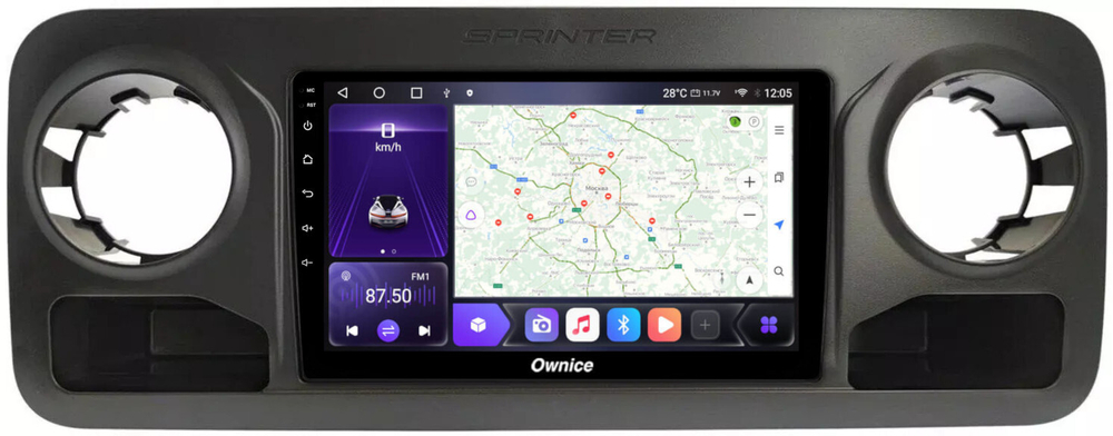 Магнитола для Mercedes-Benz Sprinter 2018-2024+ (top) - Kuberg SF-1021-2 QLed, Android 12, TS10, CarPlay, 4G SIM-слот