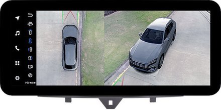 Магнитола для Smart ForTwo W451 2010-2015 - Teyes LUX ONE 360 монитор 12.3" 2K QLED на Android 10, 6Гб+128Гб, CarPlay, 4G SIM-слот, 4 камеры в комплекте