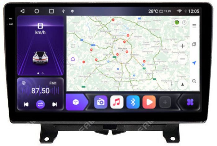 Магнитола для Range Rover Sport 2005-2009 - Kuberg EW-9307 QLed+2K, Android 12, TS10,  CarPlay, 4G SIM-слот