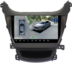Магнитола для Hyundai Elantra 5 MD 2013-2015 (рестайлинг) - FarCar BX3083M-360 монитор 9.5" 2K QLED на Android 13, 6Гб+128Гб, CarPlay, 4G SIM-слот, 4 камеры в комплекте