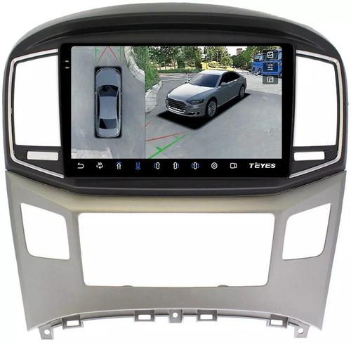 Магнитола для Hyundai H1, Grand Starex 2015-2022 (ШГУ монохром) - Teyes CC3-2K-360 монитор 9.5" 2K QLED на Android 10, 6Гб+128Гб, CarPlay, 4G SIM-слот, 4 камеры в комплекте
