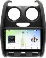 Магнитола для Renault Duster 1 2015-2020, Lada Largus 2021+ (без мультируля, рамка большая матовая) - Teyes CC4L-DTS монитор 9" IPS на Android 14, Быстрая, Snapdragon 662, CarPlay, 4G SIM-слот
