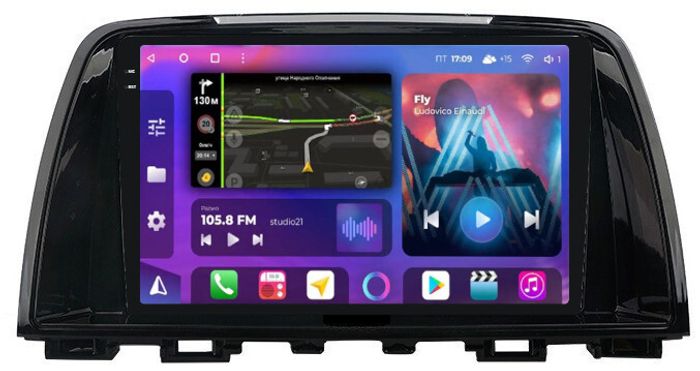 Магнитола для Mazda 6 GJ 2012-2014 - FarCar BM3012M-2K монитор 9.5" 2K QLED на Android 14, TS10, 4+32Гб, CarPlay, 4G SIM-слот