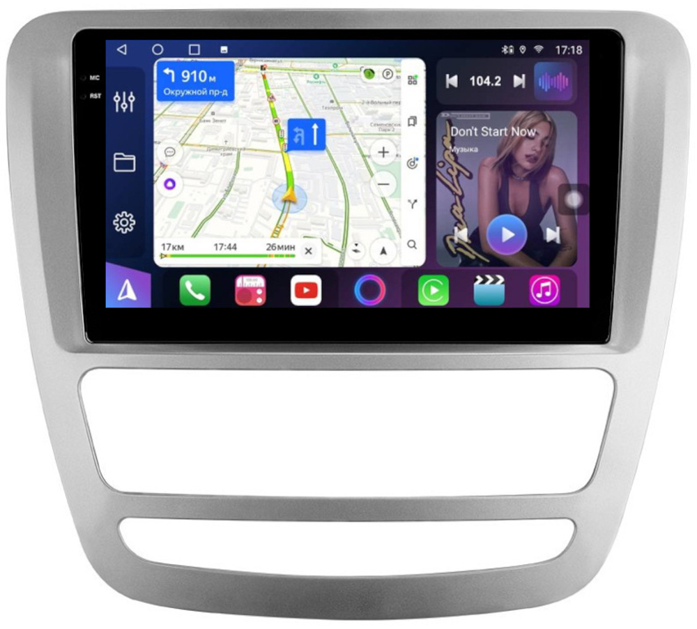 Магнитола для Sollers ST6 (взамен монохром экрана), JAC T6 - FarCar BM9-9570 монитор 9.5" QLED на Android 14, TS10, 4+32Гб, CarPlay, 4G SIM-слот
