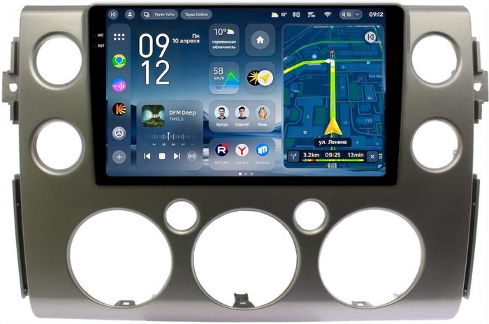 Магнитола для Toyota FJ Cruiser 2005-2022 (рамка серая) - Teyes CC4-PRO монитор 9.5" 2K QLED на Android 13, Snapdragon 778G, ИИ, CarPlay, DSP, 4G SIM-слот