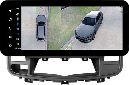 Магнитола для Nissan Teana J32 2008-2013 (ШГУ цветной, рамка 10) - Teyes LUX ONE 360 монитор 12.3" 2K QLED на Android 10, 6+128Гб, CarPlay, 4G SIM-слот, 4 камеры в комплекте