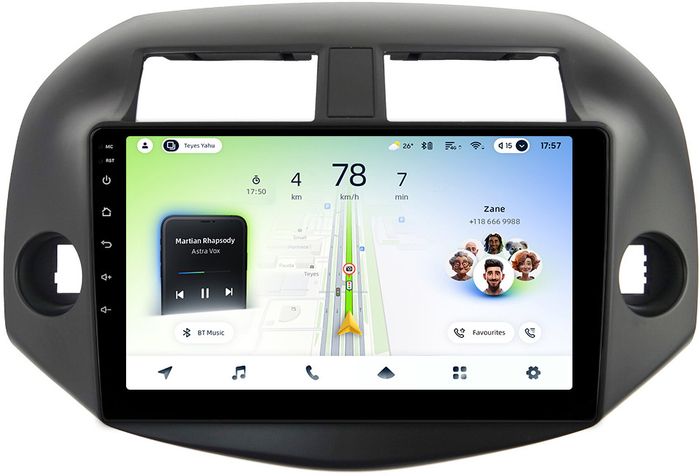 Магнитола для Toyota RAV4 3 2005-2012, Vanguard - Teyes CC4L монитор 10" IPS на Android 14, Snapdragon 662, CarPlay, 4G SIM-слот