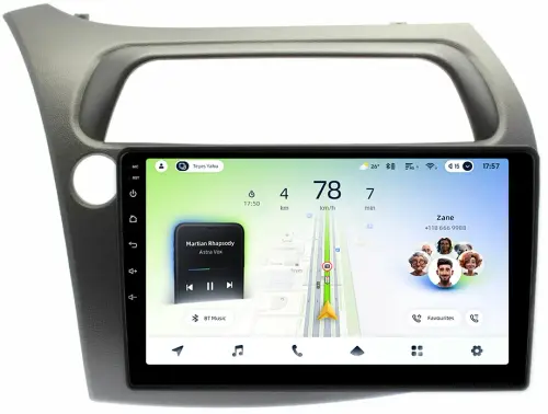 Магнитола для Honda Civic 8 хэтчбэк 2006-2011 левый руль - Teyes CC4L монитор 9" IPS на Android 14, Быстрая, Snapdragon 662, CarPlay, 4G SIM-слот