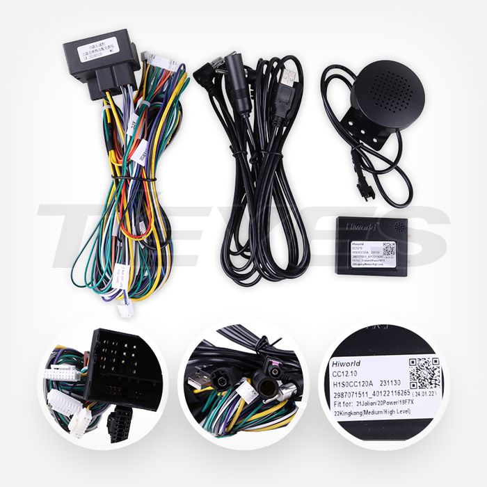Комплект с разъёмами 12.3" GREAT WALL Poer KingKong, HAVAL H5 2022+ (монохром)