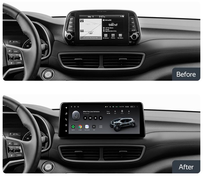 Магнитола для Hyundai Tucson 2018-2021 - Teyes LUX ONE монитор 12.3" 2K QLED на Android 10, CarPlay, 4G SIM-слот, 6/128ГБ