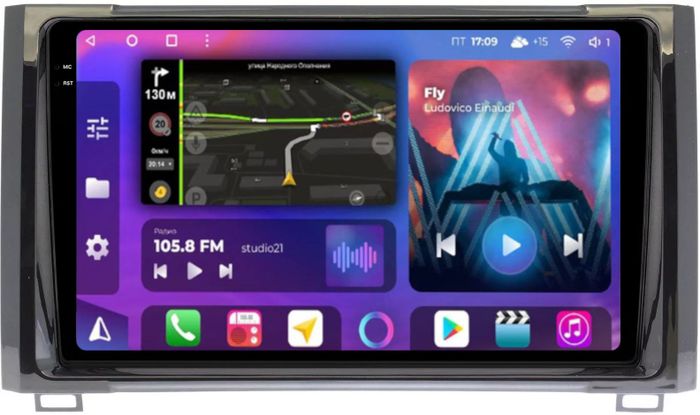 Магнитола для Toyota Tundra 2 2013-2022 - FarCar BM9-2K-8299 монитор 9.5" 2K QLED на Android 14, Быстрая, CarPlay, 4G SIM-слот