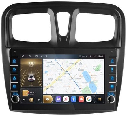 Магнитола для Renault Logan/Sandero 2014+ - Kuberg OL-9945 (кнопки и крутилки), Android 12, TS10, CarPlay, 4G SIM-слот
