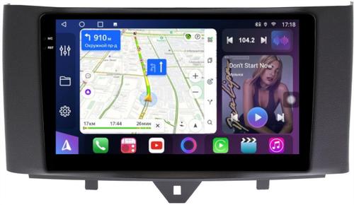 Магнитола для Smart ForTwo W451 2010-2015 - FarCar S400-TS18 монитор 9.5" QLED на Android 14, CarPlay, 4G SIM-слот