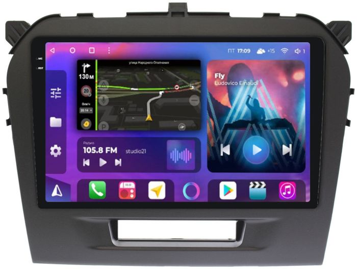 Магнитола для Suzuki Vitara 2015+ - FarCar BM212/571M-2K монитор 9.5" 2K QLED на Android 14, TS10, 4+32Гб, CarPlay, 4G SIM-слот