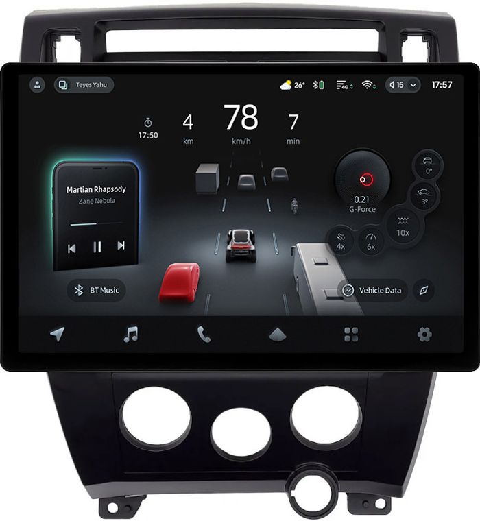 Магнитола для Hyundai Tucson 1 2004-2009 (рамка черная) - Teyes CC4-PRO монитор 13" 2K QLED на Android 13, Snapdragon 778G, ИИ, CarPlay, DSP, 4G SIM-слот