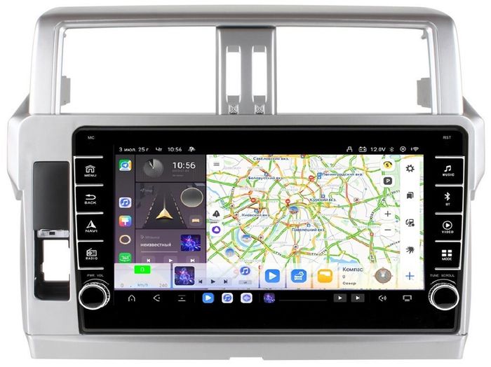Магнитола для Toyota Land Cruiser Prado 150 2014-2017 - Kuberg OL-1614 (кнопки и крутилки) Android 13, TS20, 6+128Гб, CarPlay, 4G SIM-слот