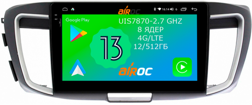 Магнитола для Honda Accord 9 2013-2015 (CR2) - Airoc 2K AU-1906 на Android 13, TS20, 12/512Гб, SIM-слот