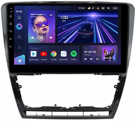 Магнитола для Skoda Octavia A5 2004-2013 (рамка черная глянцевая) - Teyes CC3 Android 10, ТОП процессор, 4/32 Гб, CarPlay, SIM-слот