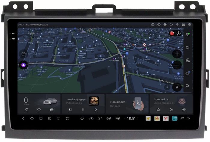 Магнитола для Toyota Land Cruiser Prado 120, Lexus GX470 (экран климата внизу) - Kuberg OL-9696 QLed+2K, Android 13, UIS7870 (DUDU7), CarPlay, SIM-слот