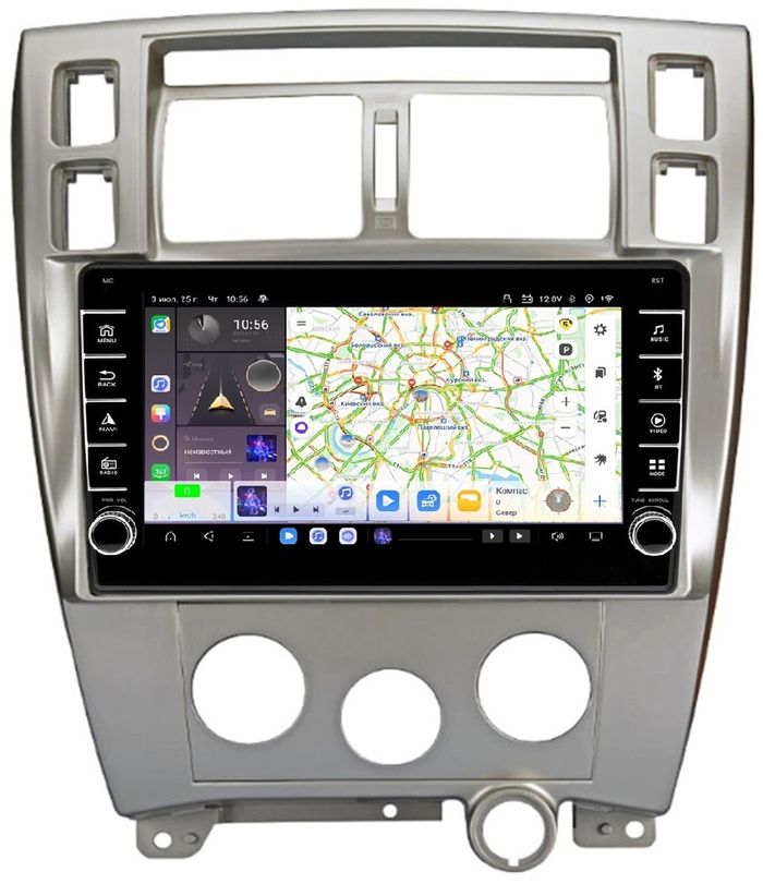 Магнитола для Hyundai Tucson 2004-2009 - Kuberg OL-1725-2 (кнопки и крутилки) Android 13, TS20, 6+128Гб, CarPlay, 4G SIM-слот