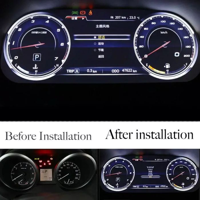 Электронная панель приборов Toyota Land Cruiser 200 2007-2015 - Kuberg NH-LCD-T01 с LCD / ЖК 12.3" экраном QLED