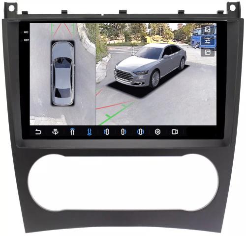 Магнитола для Mercedes-Benz C W203 2004-2007 - FarCar BX1262M-360 монитор 9.5" 2K QLED на Android 13, 6Гб+128Гб, CarPlay, 4G SIM-слот, 4 камеры в комплекте