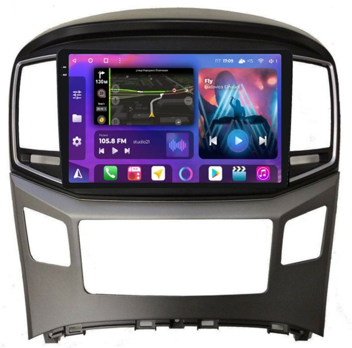 Магнитола для Hyundai H1, Grand Starex 2015-2022 - FarCar BM586M-2K монитор 9.5" 2K QLED на Android 14, TS10, 4+32Гб, CarPlay, 4G SIM-слот