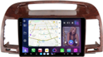 Магнитола для Toyota Camry 30 2001-2006 (рамка дерево 1) - FarCar GX3020M монитор 9.5" 2K QLED на Android 14, TS20, 6+128Гб, CarPlay, 4G SIM-слот