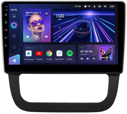 Магнитола для Volkswagen Jetta 5 2005-2010 (климат 2) - Teyes CC3L на Android 10, 8-ядер, CarPlay, 4G SIM-слот