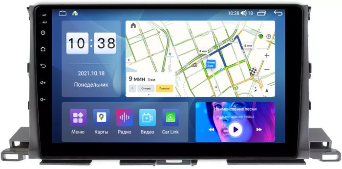 Магнитола для Toyota Highlander 3 2014-2020 - Parafar PF467LUX2XHD на Android 13, 8-ядер, 4Гб+64Гб, CarPlay, 4G SIM-слот