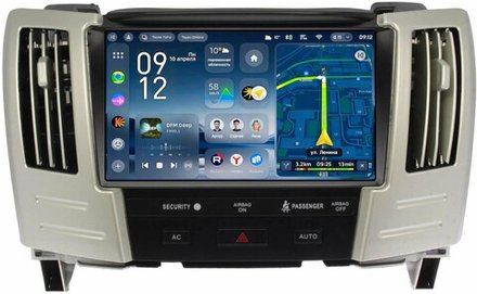 Магнитола для Toyota Harrier XU30 2003-2013, Lexus RX 2003-2009 (ШГУ цветной, рамка наверх тип 1) - Teyes CC4-PRO монитор 9.5" 2K QLED на Android 13, Snapdragon 778G, ИИ, CarPlay, DSP, 4G SIM-слот