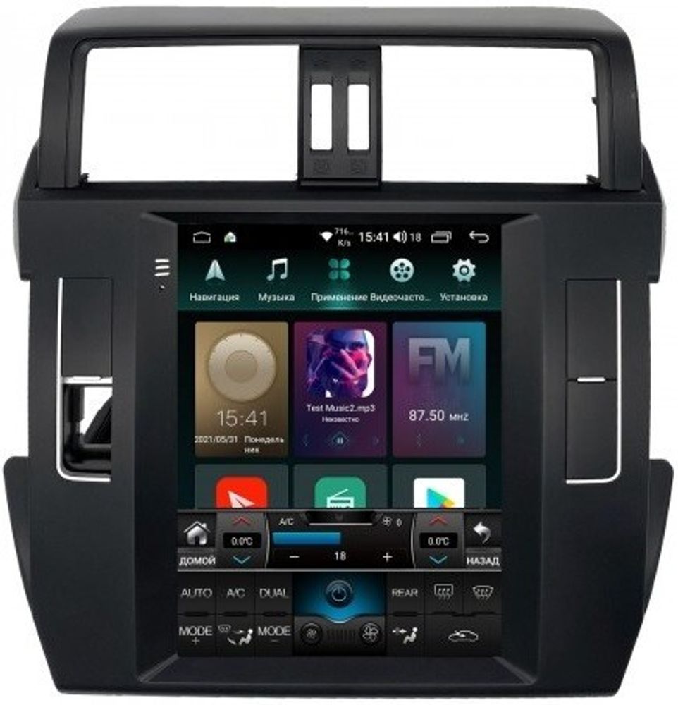 Магнитола для Toyota Land Cruiser Prado 150 2014-2017 - Airok RT-1116 ("Тесла-Стиль"), Android 11, 6Gb-128Gb, SIM-слот