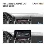 Магнитола для Mazda 6 GG 2002-2007, Atenza (джойстик в комплекте) - Teyes LUX ONE ROUND монитор 12.3", Android 10, Быстрая, CarPlay, 4G SIM-слот, джойстик в комплекте