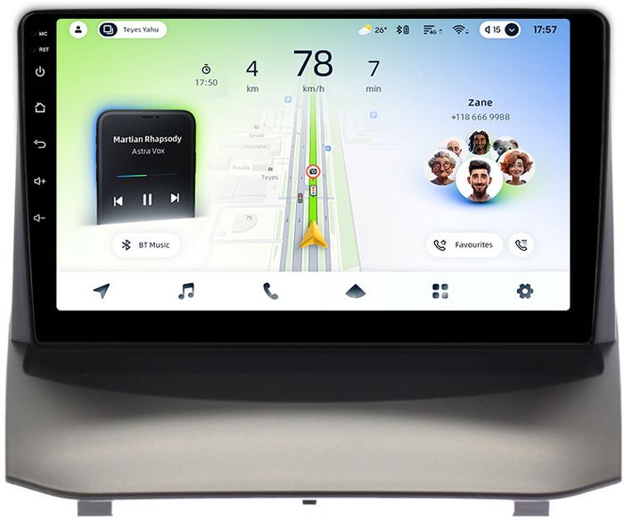 Магнитола для Ford Fiesta MK6 2008-2012 (красный БК, рамка тип 1) - Teyes CC4L монитор 9" IPS на Android 14, Snapdragon 662, CarPlay, 4G SIM-слот