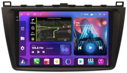 Магнитола для Mazda 6 GH 2007-2012 - FarCar BM012M-2K монитор 9.5" 2K QLED на Android 14, TS10, 4+32Гб, CarPlay, 4G SIM-слот