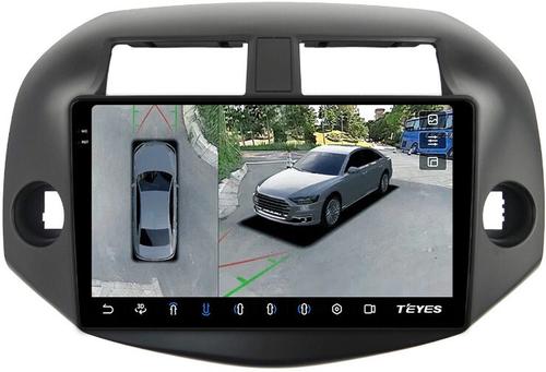 Магнитола для Toyota RAV4 30 2005-2012, Vanguard (рамка 10) - Teyes CC3-2K-360 на Android 10, 2K QLED, 6Гб+128Гб, CarPlay, 4G SIM-слот, 4 камеры в комплекте
